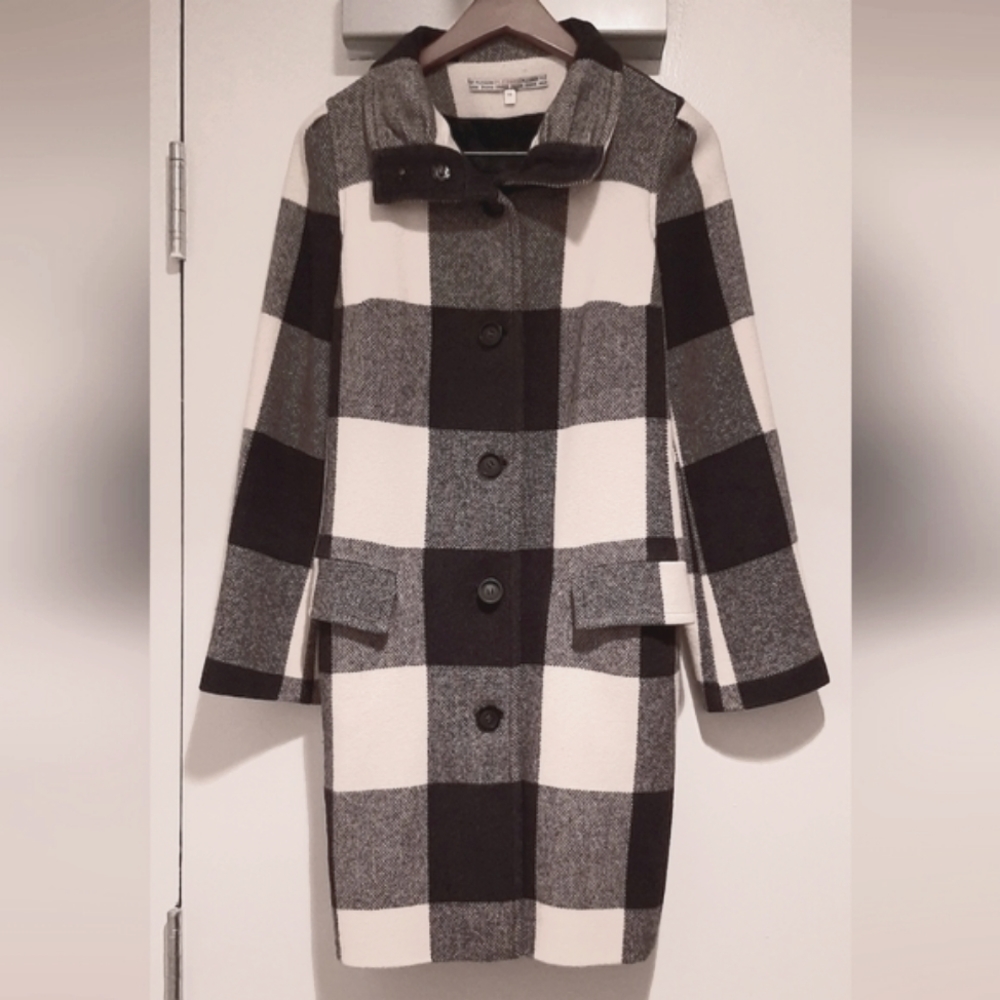 🌬❄️PLESNER, Paris❄️🌬Black & White Wool Silk Coat